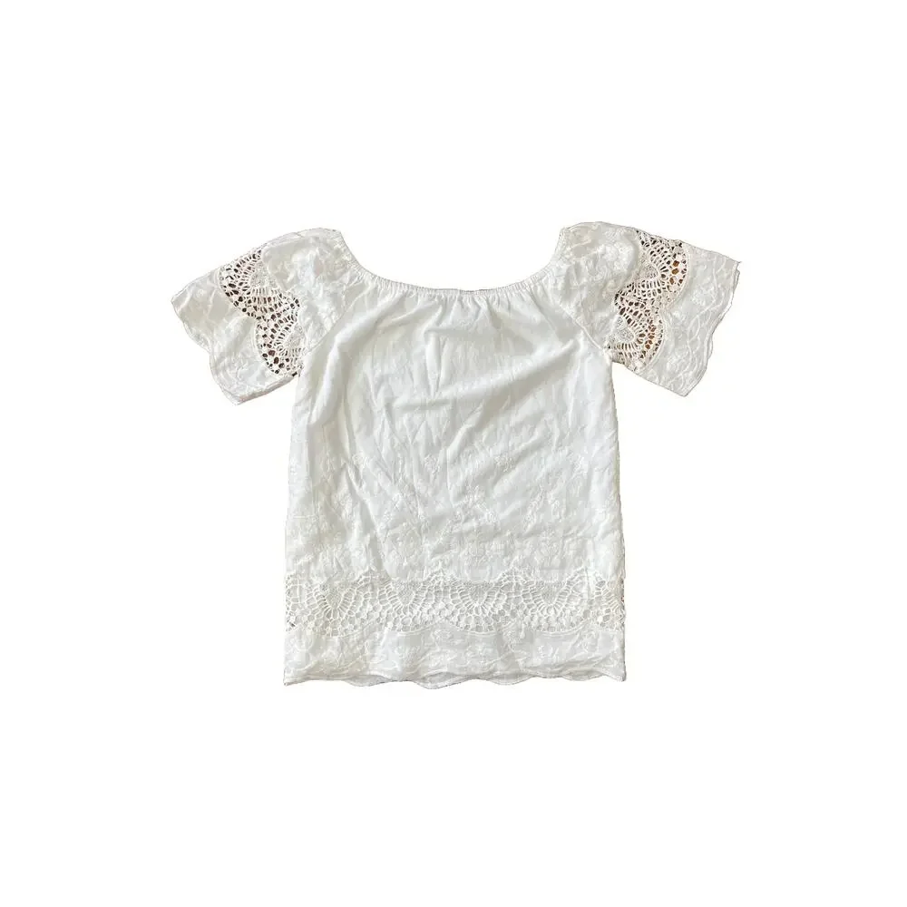 Flying Tomato‎ White Lace Dress Girls Size 7/8 Med Cottagecore Boho